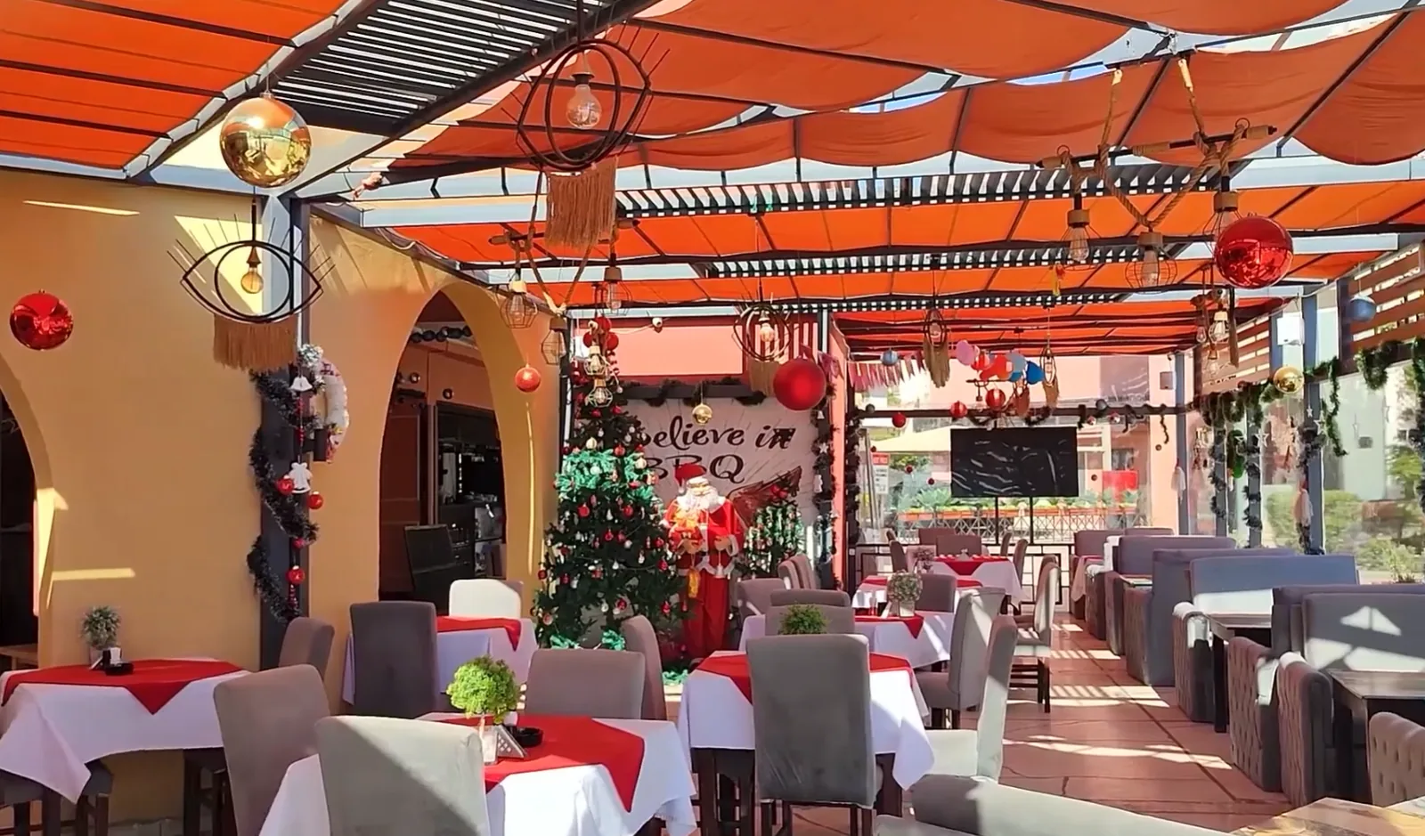 Grill & Chill restaurant and shisha bar, interior seating.