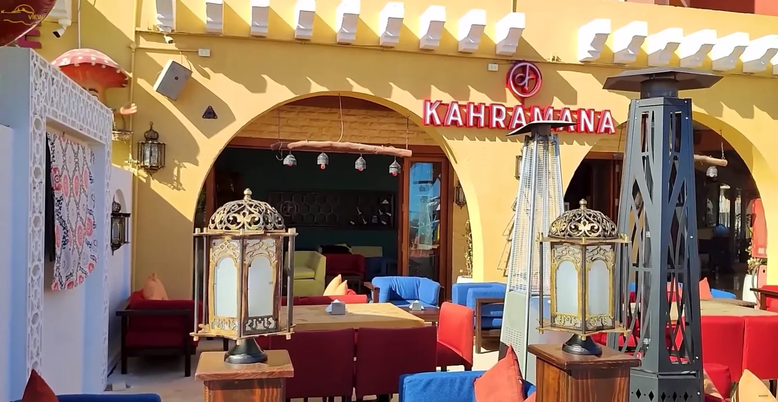 Kahramana restaurant frontage at Hurghada Marina.